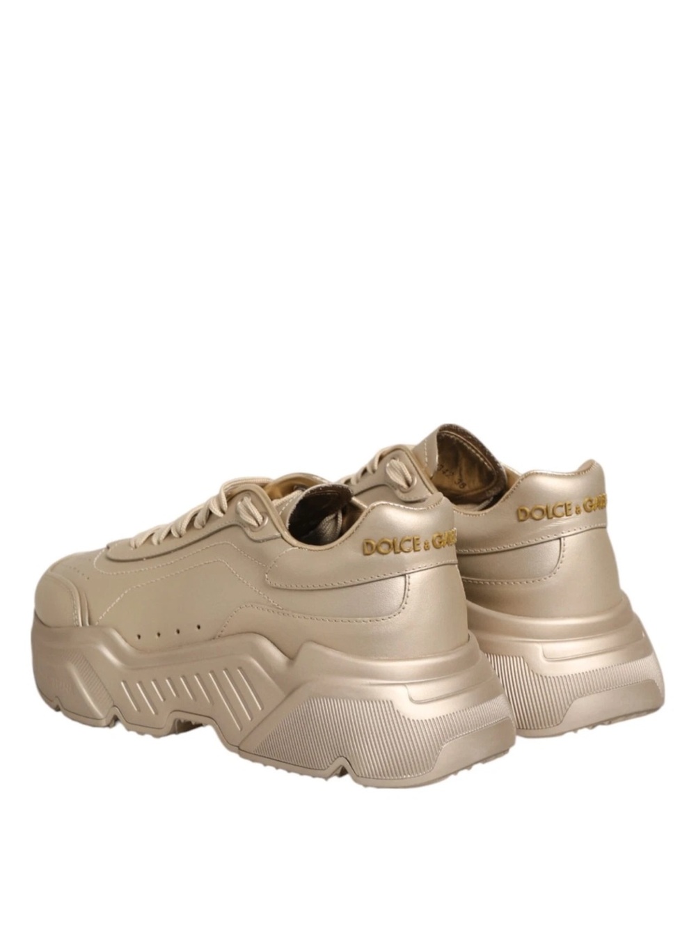 Dolce & Gabbana Daymaster Champagne Gold Platform Sneaker - 6 1/2